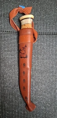Vintage Lapinpuukko Puukko Knife Kauko Raatiniemi Wood Jewel Reindeer Horn Sami - Bild 1 von 4