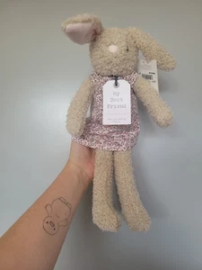 Next Bunny Coniglio Il Mio Migliore Amico Giocattolo Morbido Beige Rosa Vestito Fiori Floreale - Foto 1 di 5