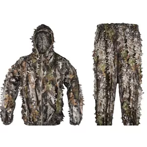 Leaf Ghillie Suit Woodland Camo Camouflage Clothing 3D jungle Hunting M/L - Picture 1 of 4