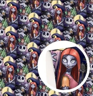 Jack FAUX LEATHER SHEET 8" X 12" 1148197 Nightmare Before LITCHI TEXTURE