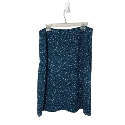 Charter Club Woman Black Blue Polkadot 100% Silk Handkerchief Skirt Size 16 - Image 1 of 4