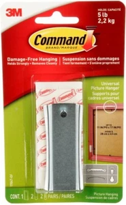 Command Damage Free Hanging Sawtooth Sticky Stabilizer Photo Picture Hanger 5lb  - Picture 1 of 6