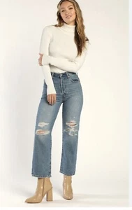 Jeans Levi’s Ribcage lavado medio denim desgastado tobillo recto 26 - Imagen 1 de 5