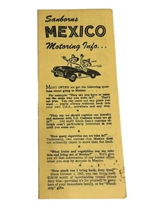 VINTAGE 1960'S Mexico Travel Brochure Sanborns Motoring Info Ephemera Tourist - Picture 1 of 3