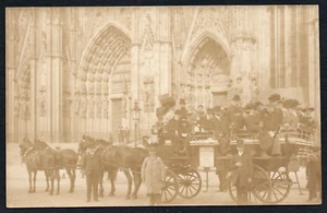 AK Köln Deutschland Dom Kutsche fährt Pferdebus 1908 RP - Bild 1 von 2