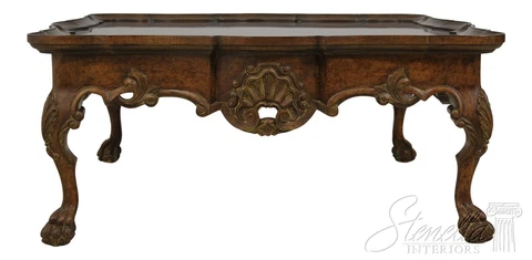F55581EC: Georgian Carved Walnut Finish Coffee Cocktail Table Cover