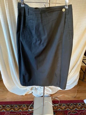 Falda larga envolvente con botones negra Liz Wear Collection - vintage - Foto 1 de 4