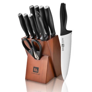 Klaus Meyer Acciaio Finest Stainless Steel 11 Piece Kitchen Knife Block Set - Picture 1 of 14