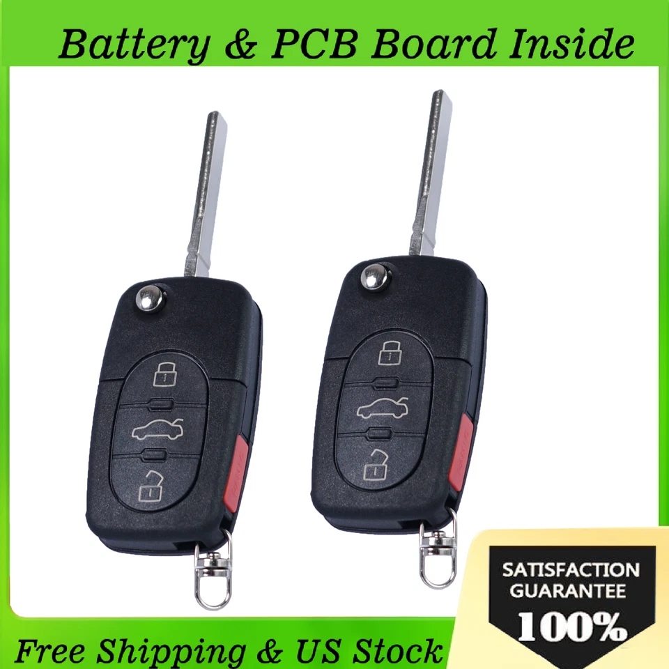 Llavero remoto abatible 3+1 Btn 315 MHz ID48 para Audi A4 A6 A8 S4 S6 S8 -MYT8Z0837231 Foto 1 de 4