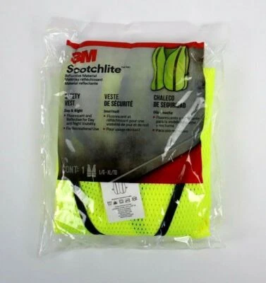 3M Scotchlite 94601 Adult Size (L)-(XL) Safety Vest Fluorescent Reflective NEW - Image 1 of 4