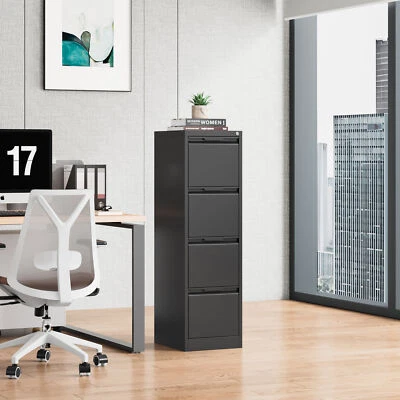 Archivador de almacenamiento vertical bloqueable de metal con 4 cajones A4/legal Foto 1 de 4