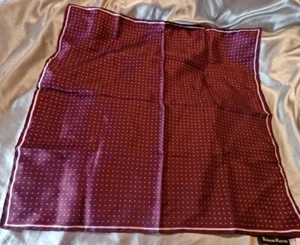 NWT Neiman Marcus Maroon Silk Printed Scarf - Picture 1 of 4
