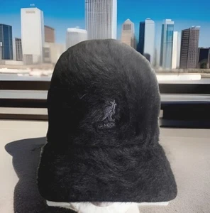 KANGOL STRETCH FURGORA SPACE CAP FURRY BLACK UNISEX ONE SIZE FITS MOST - Picture 1 of 7