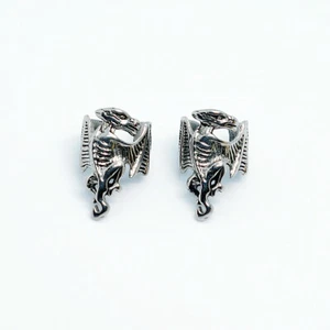 2pcs Stainless Steel Punk Gothic Dragon Ear Cuff Clip Non-Piercing Stud Earrings - Picture 1 of 12