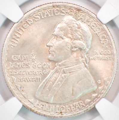1928 Hawaiian Commemorative Half Dollar 50C Coin. NGC Uncirculated Detail UNC MS - Image 1 of 4
