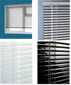 ALUMINIUM VENETIAN WINDOW BLINDS ALL SIZES WHITE BLACK SILVER BLIND HOME OFFICE - Picture 1 of 16