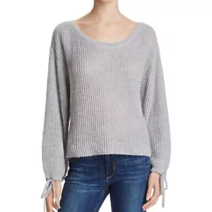 ELLA MOSS NEW Women's Gray Lesya Tie-cuff Bubble Sleeve Sweater Top L TEDO - Picture 1 of 2