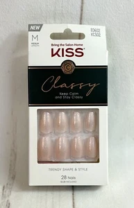 KISS Classy Medium Press On Glue Nails Glitter Ombre Sparkle Bling 83602 KCS02 - Picture 1 of 1