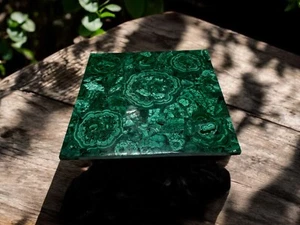 12"Premium Malachite Corner Table Luxurious Design Handmade Floral Art Furniture - Picture 1 of 7