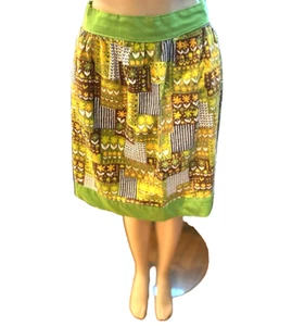 Cute Vintage HIPPIE MINI SKIRT Psychedelic Print Festival Ready 28” Waist - Picture 1 of 6
