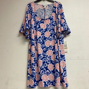 Larky Lark Women's Plus Size Daisy Daze Puff Dress Size 3X Color: Blue Multi - Picture 1 of 13
