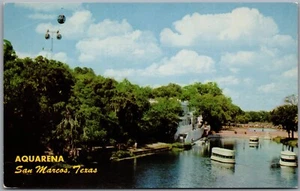 Postcard San Marcos Texas c1950s Aquarena Sky Ride Theme Park Closed 1994 - Picture 1 of 2