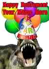 T-REX  Happy Retirement Party Hat Card codeTRe Personalised Greetings
