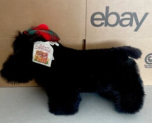 Sombrero y arcos de peluche Dan Dee Westie Terrier para perro negro a cuadros de 12"" escocés de peluche - Imagen 1 de 6