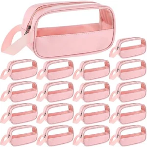 18 Pcs Bulk Transparent Cosmetic Bag, Translucent Cosmetic Bag Waterproof - Picture 1 of 7