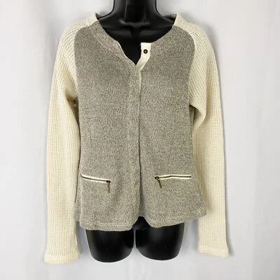 Suéter Chaqueta Skies Are Azul Tejido Botón Oculto a Presión Crema Pequeño Foto 1 de 4