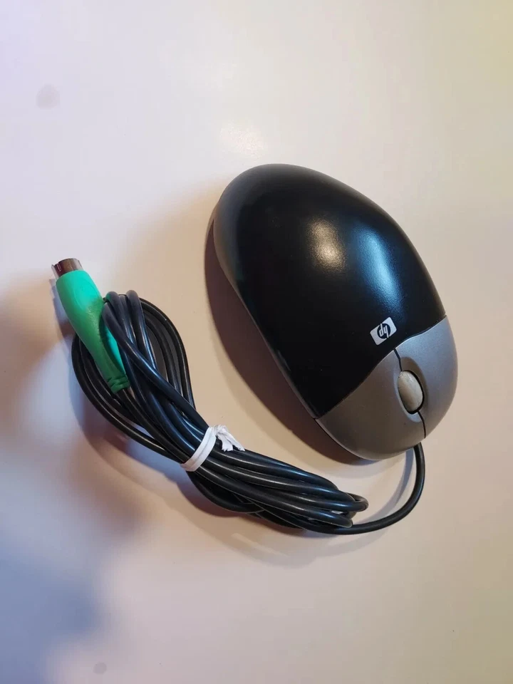 HP 417441-001 M-SBF96 Silver and Black Three Button PS/2 Optical Mouse - Image 1 of 1