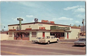 Postal de colección rara de Lynn's Café Elko, NV Roadside Diner Grayound Depot años 60 - Imagen 1 de 2