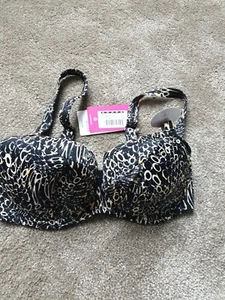 Curvy Kate Uk 32DD Leppard Print Bügel Bikini BH Oberteil Bademode B/NEU - Bild 1 von 4
