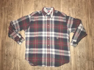 Vintage Tommy Hilfiger Herren Hemd mit Knopfleiste kariert kariert mehrfarbig Größe M Wappen Logo - Bild 1 von 6