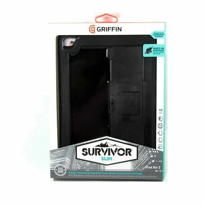 GENUINE Griffin Survivor Slim Tablet - iPad Air 2 & Pro 9.7 Black BRAND NEW - image 1 of 2