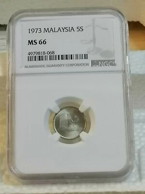 MALAYSIA  5 sen coin 1973 Parliament series NGC MS 66 Cert. No. 4979818-068 - Image 1 of 2