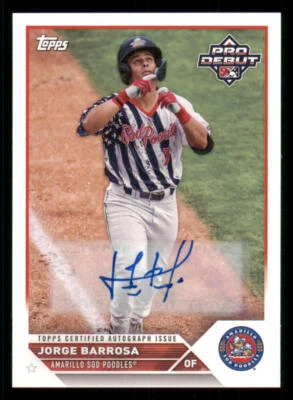 2023 Topps Pro Debut AUTO #PD21 Jorge Barrosa - Image 1 of 2