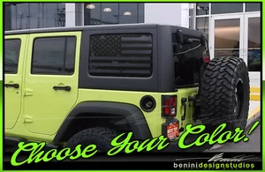 Distressed AMERICAN FLAG - FITS Jeep Wrangler Unlimited Pair 2007-2017 and up  - Picture 1 of 2