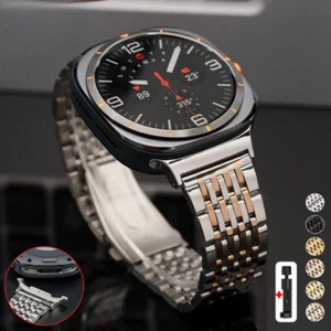 Bracelet en acier inoxydable pour Samsung Galaxy Watch 7 Ultra 47 mm bracelet en métal à ajustement rapide - Photo 1 sur 18
