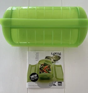 Lekue Small Green Silicone Steam Case for 1 - 2 People Microwave & Oven Safe - Picture 1 of 3