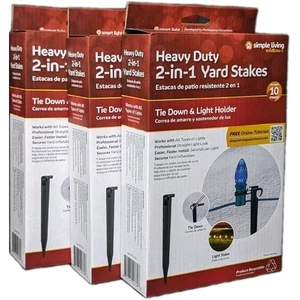 3er Pack 25 Stück Simple Living Innovations 2-in-1 Yard Pfahl - Bild 1 von 5