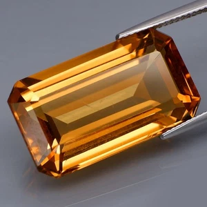 27,27Ct. Verzückende Farbe! Natürlicher riesiger gelber Quarz Brasilien perfekte Form & sauber - Bild 1 von 4