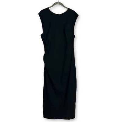 MaEve Anthropologie Midi Dress Sleeveless Ruched Black Casual Dress Large - Image 1 of 4
