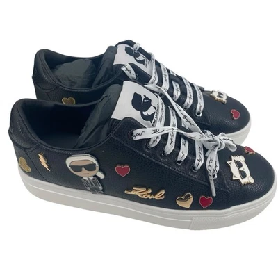 Zapatos deportivos Karl Lagerfeld para mujer 7,5 negros Paris Cate Pins con cordones nuevos en caja Foto 1 de 4