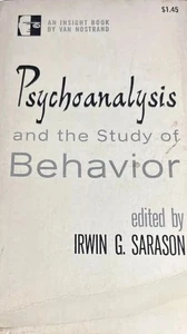 Psychoanalysis The Study of Behavior Sarason 1965 Insight Series Rare Paperback - Picture 1 of 9