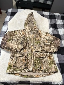 Cabelas Zone Woodland Mens Camo Hooded Dry Plus Heavy Jacket Hunting Outdoors XL - Picture 1 of 8