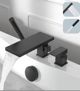 Hoimpro Roman Tub Faucet With Hand Shower, Single Handle Brass Matte Black - Picture 1 of 4