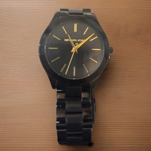 Michael Kors MK-3221 Schwarz Ton Minimalistische Uhr Funktioniert Neue Batterie - Bild 1 von 4