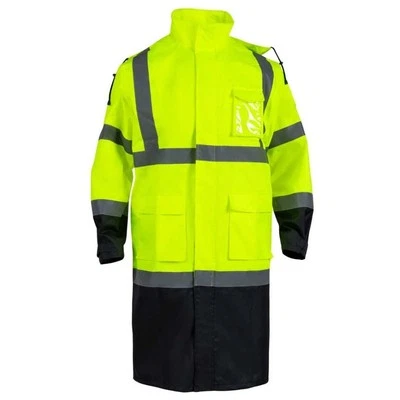 FONIRRA Oxford Men's High-Visibility Waterproof Class 3 Raincoat RT1006-Sz M NEW - Image 1 of 4