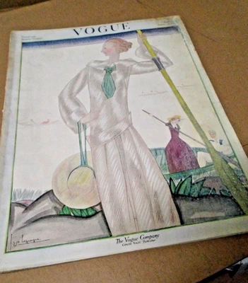 103 yr old  Vogue Magazine~June 15, 1922~George LaPape cover~Macy's swimsuit ad - Image 1 of 4